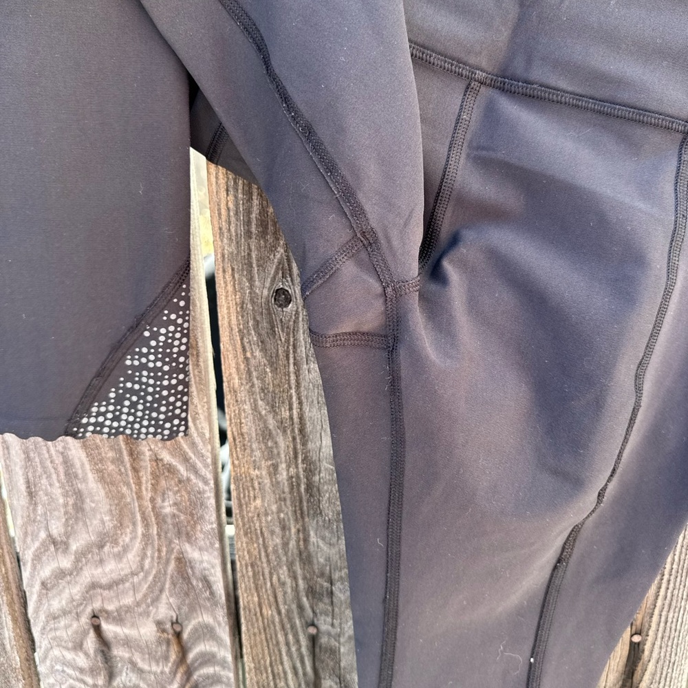Lululemon Athletica Black Silver Tight Stuff Full Length Reflective Leggings 6 - Picture 10 of 14